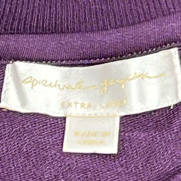 Spiritual Gangster NWT purple Izzy gratitude graphic cropped sweatshirt size XL - Picture 9 of 15